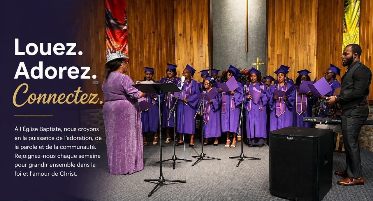 La chorale de l'Église Baptiste Béraca Boston pendant la louange